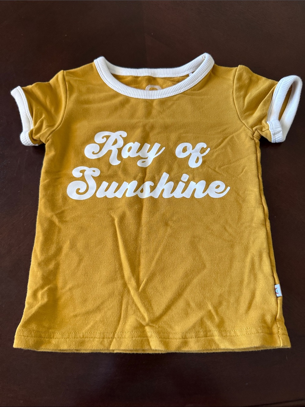 Mustard Yellow 'Ray of Sunshine' Short Sleeve Kids Tee